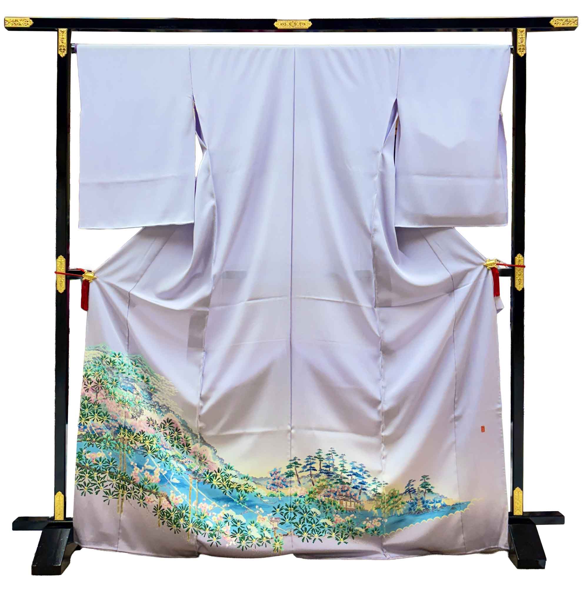 加賀友禅 色留袖 山本富男『兼六園 桜』紫