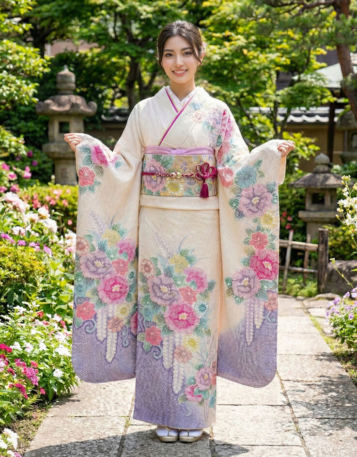 レンタル絞り振袖 – 白03