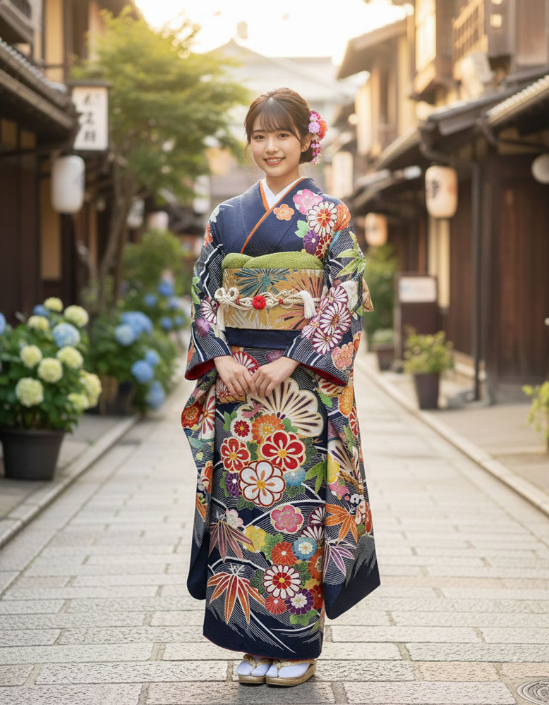 レンタル振袖 – 紺02