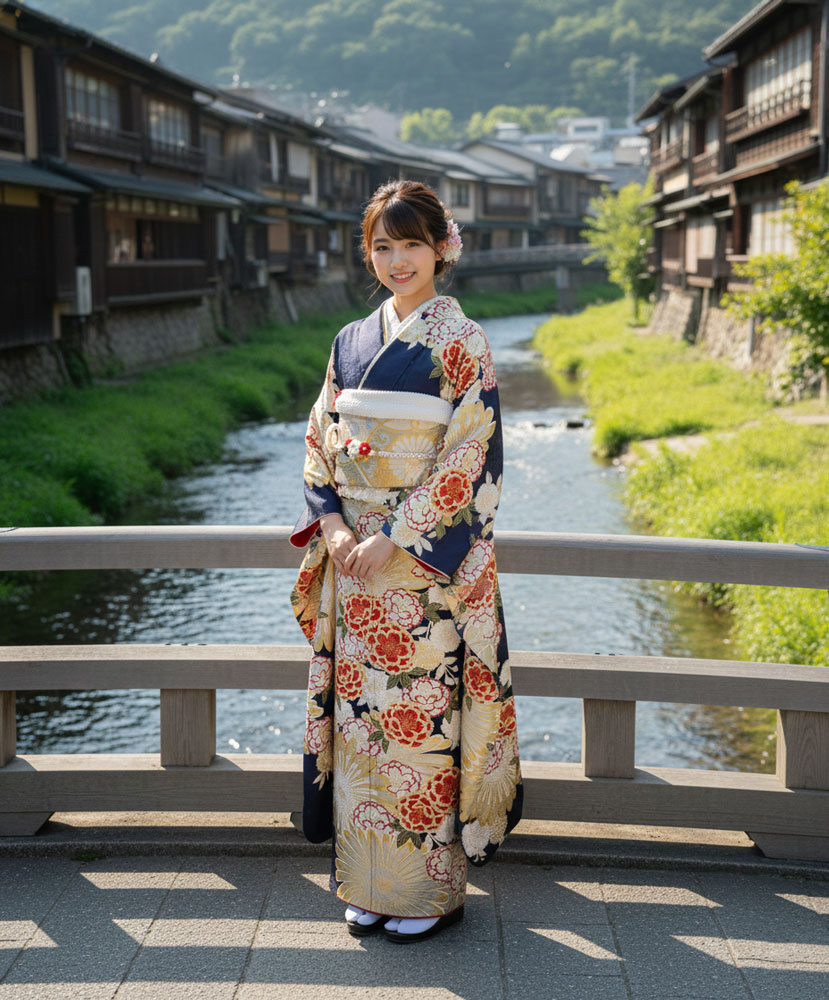 レンタル振袖 – 紺04