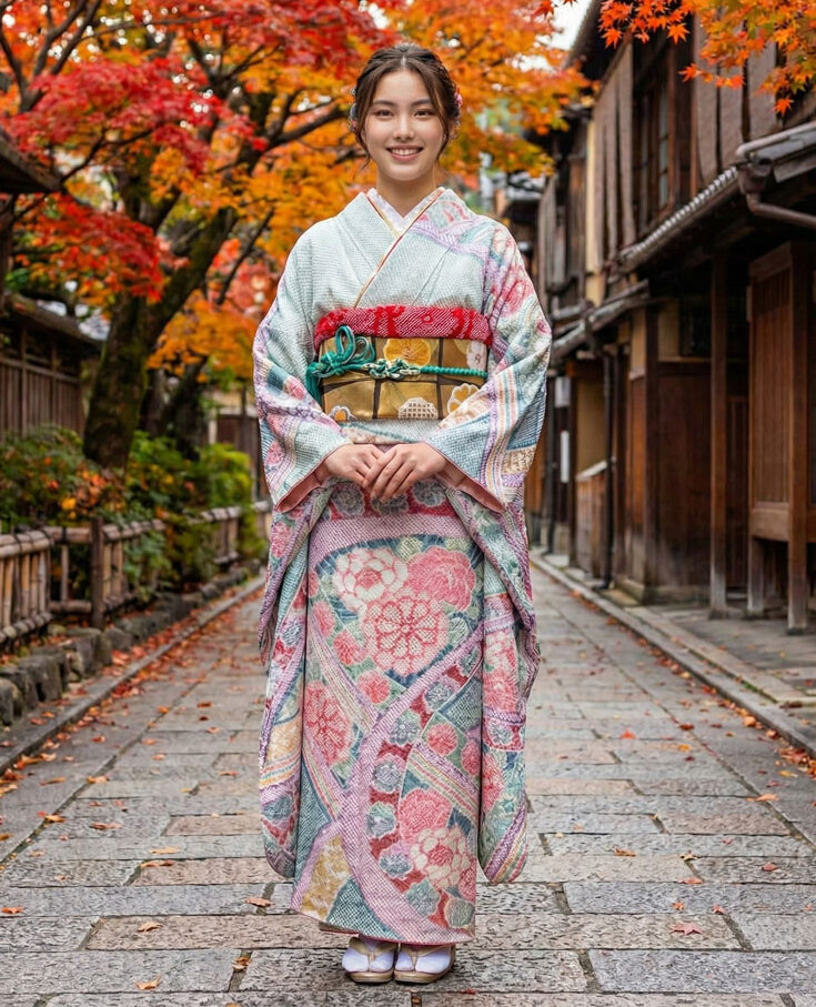 レンタル絞り振袖 – 水色02