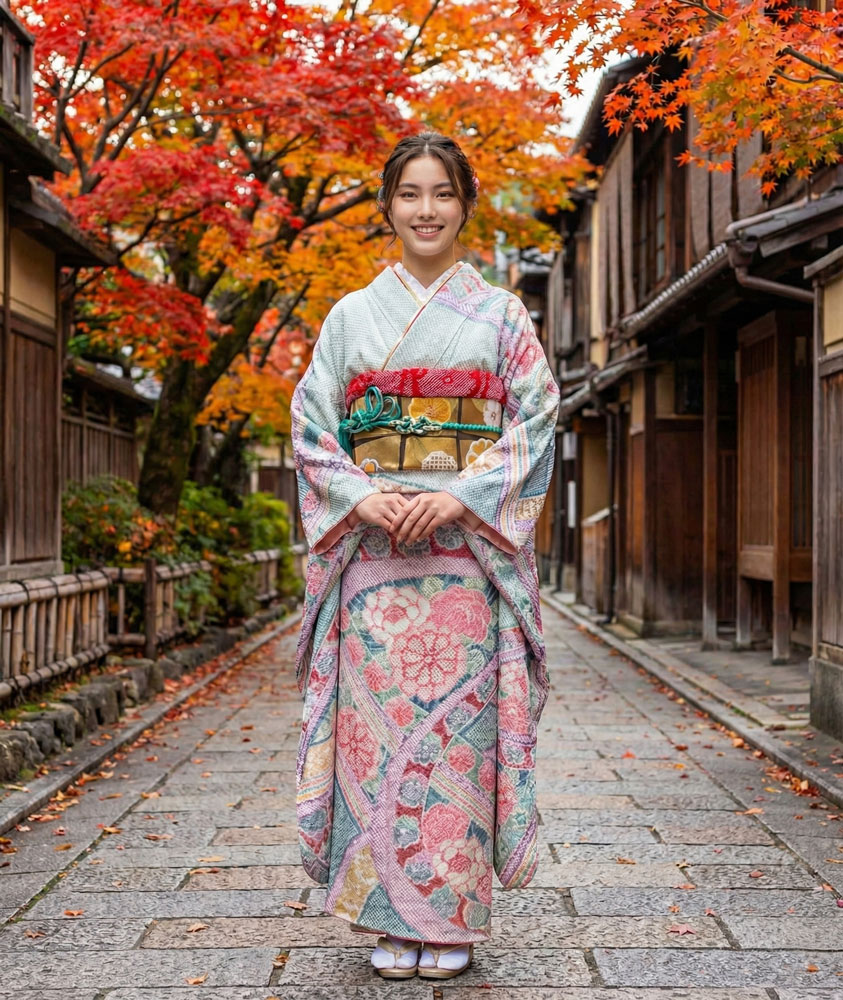 レンタル絞り振袖 – 水色02