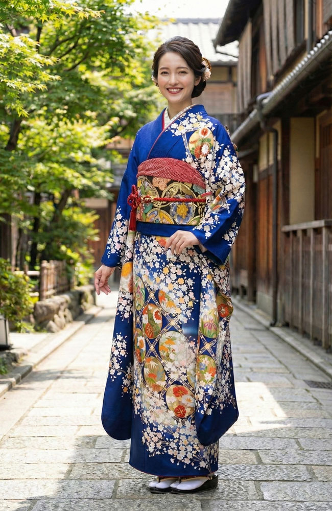 レンタル振袖 – 京友禅 – 青01