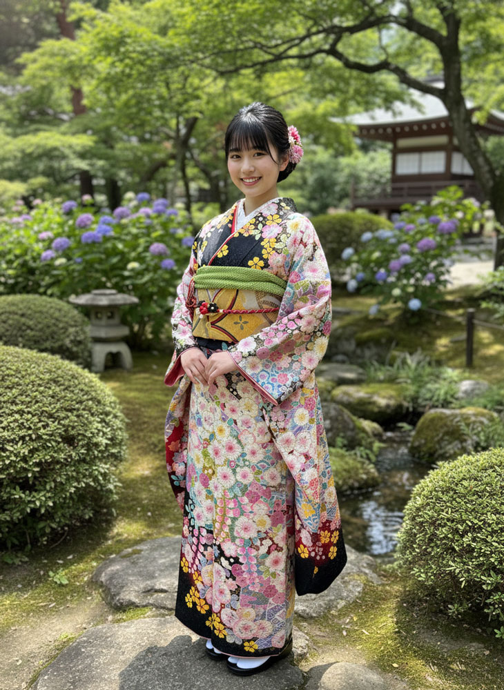 レンタル振袖 -黒04