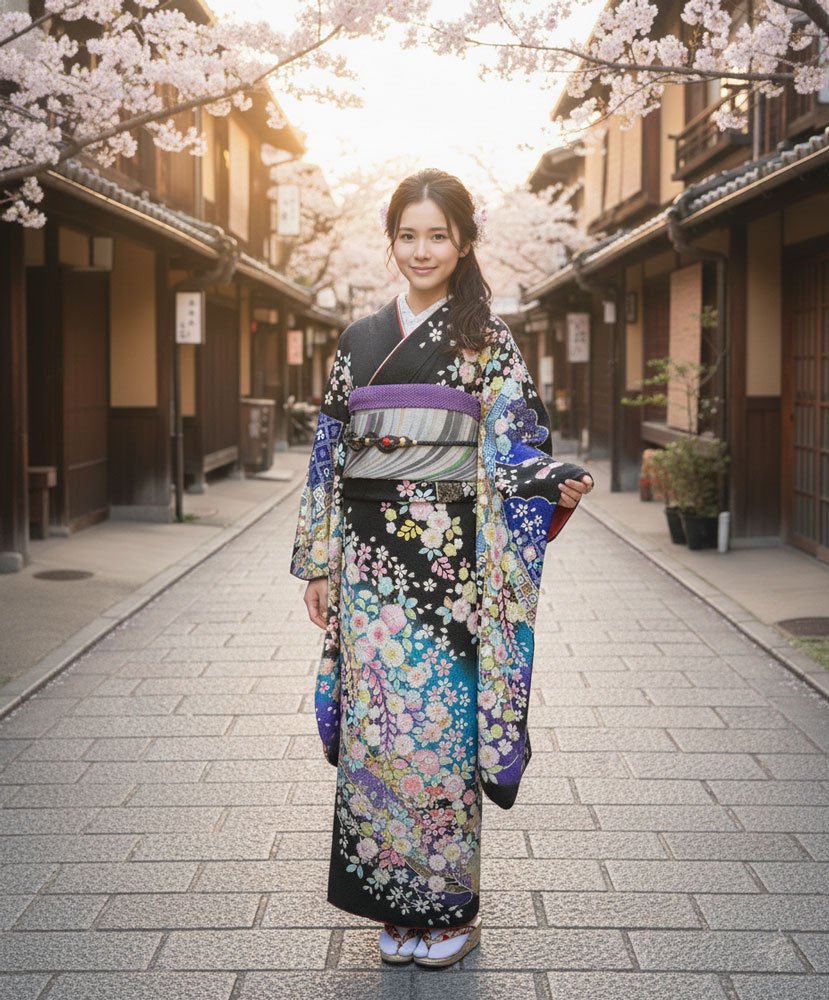 レンタル振袖 -黒05