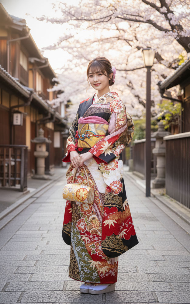 レンタル振袖 – 黒07