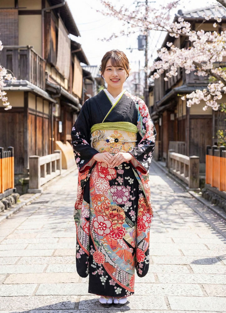 十日町友禅 – 部分絞り – 黒02