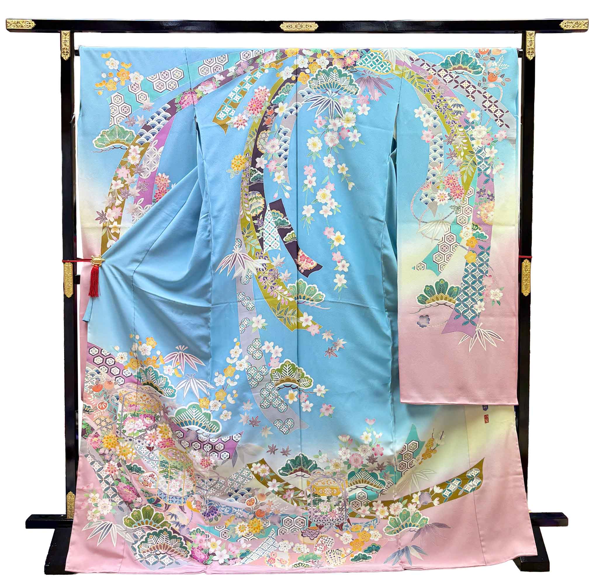 加賀友禅 振袖 松任いち『華貝箱』水色