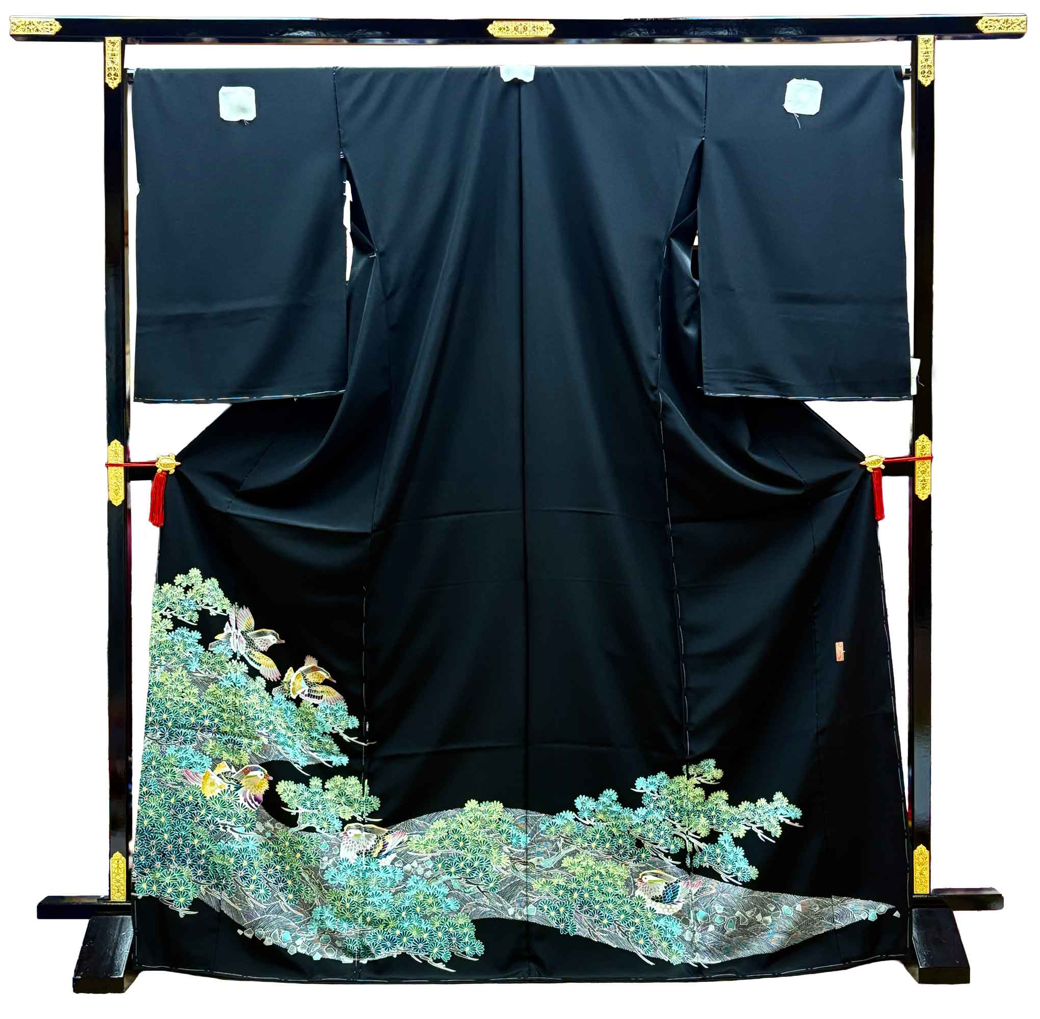 加賀友禅 黒留袖 池田裕『松波鴛鴛』