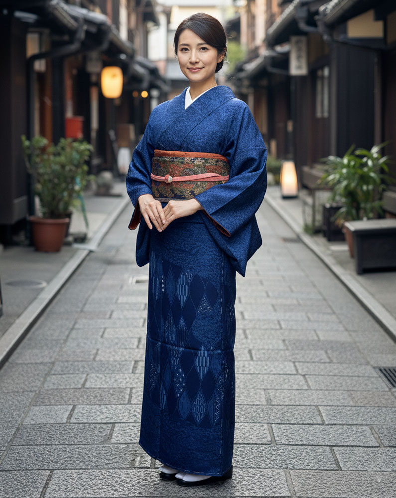 藍染 訪問着 03