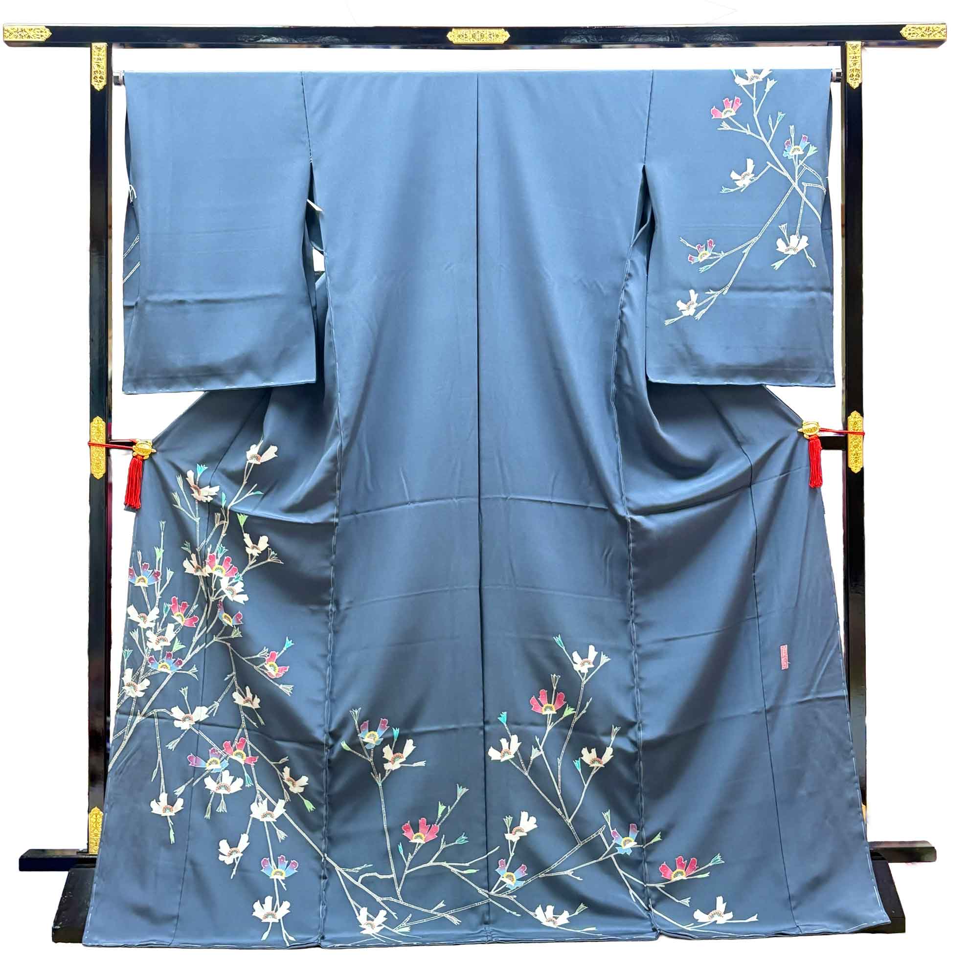 加賀友禅 訪問着 高平良隆『花水木』グレー
