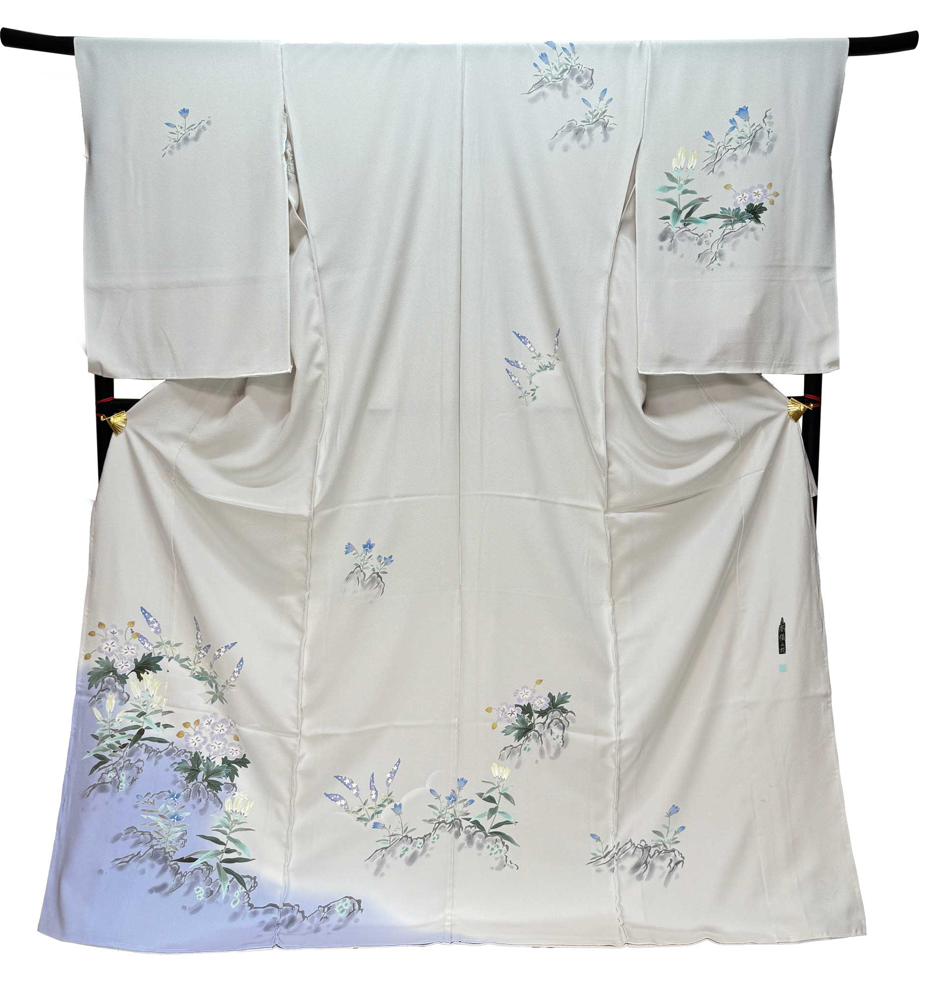 加賀友禅 訪問着 魚頭誠『高嶺の花Ⅱ』薄茶