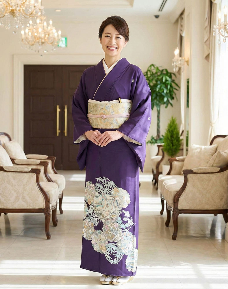 加賀友禅 色留袖 多田元人『天平』紫