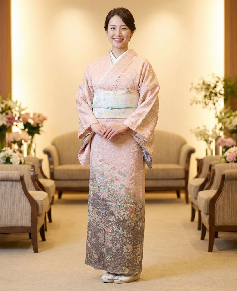 藤娘きぬたや 総絞り訪問着 ピンク