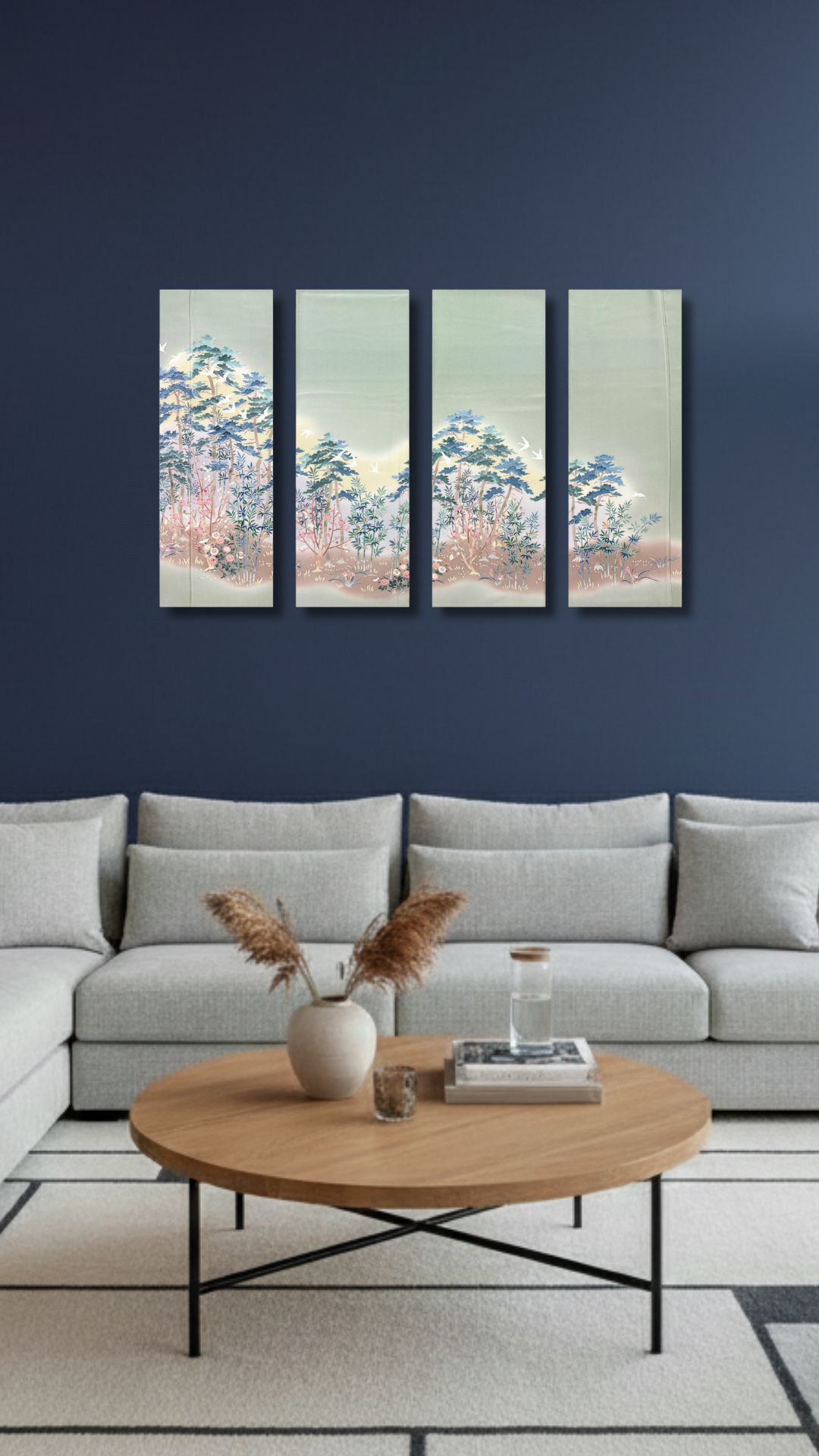 【留袖アート】Kimono Art 加賀友禅 ファブリックパネル 色留袖01