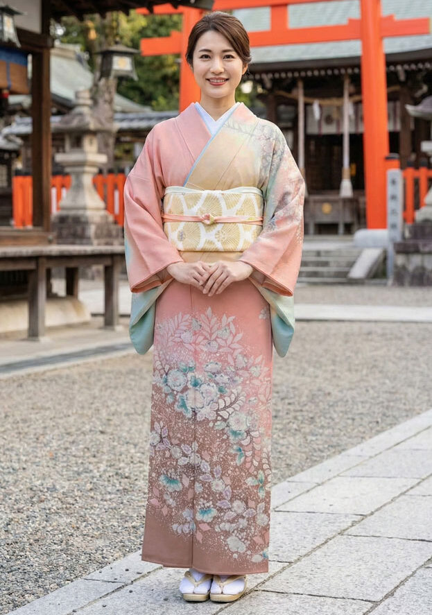 京友禅 – 訪問着レンタル -ピンク02