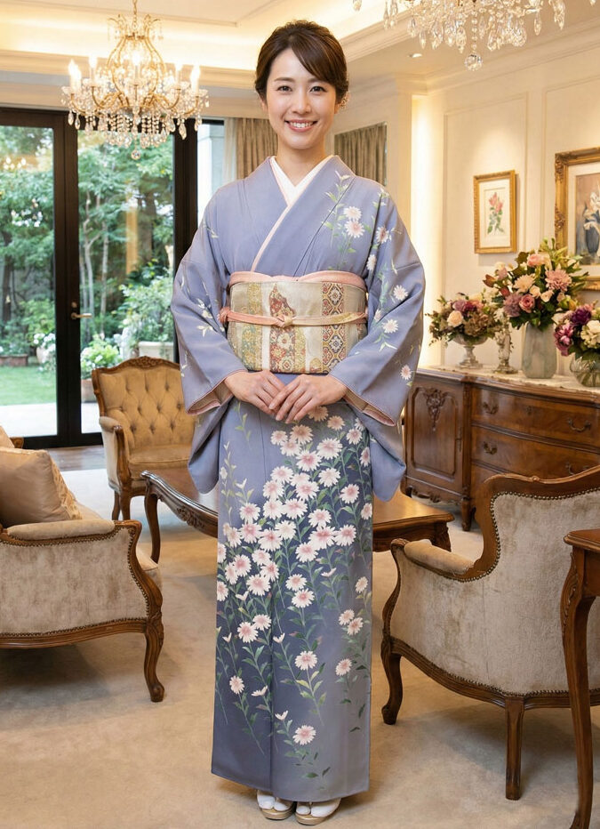 京友禅 – 訪問着レンタル -薄紫03