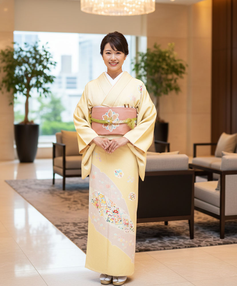 京友禅 – 訪問着レンタル – 黄03