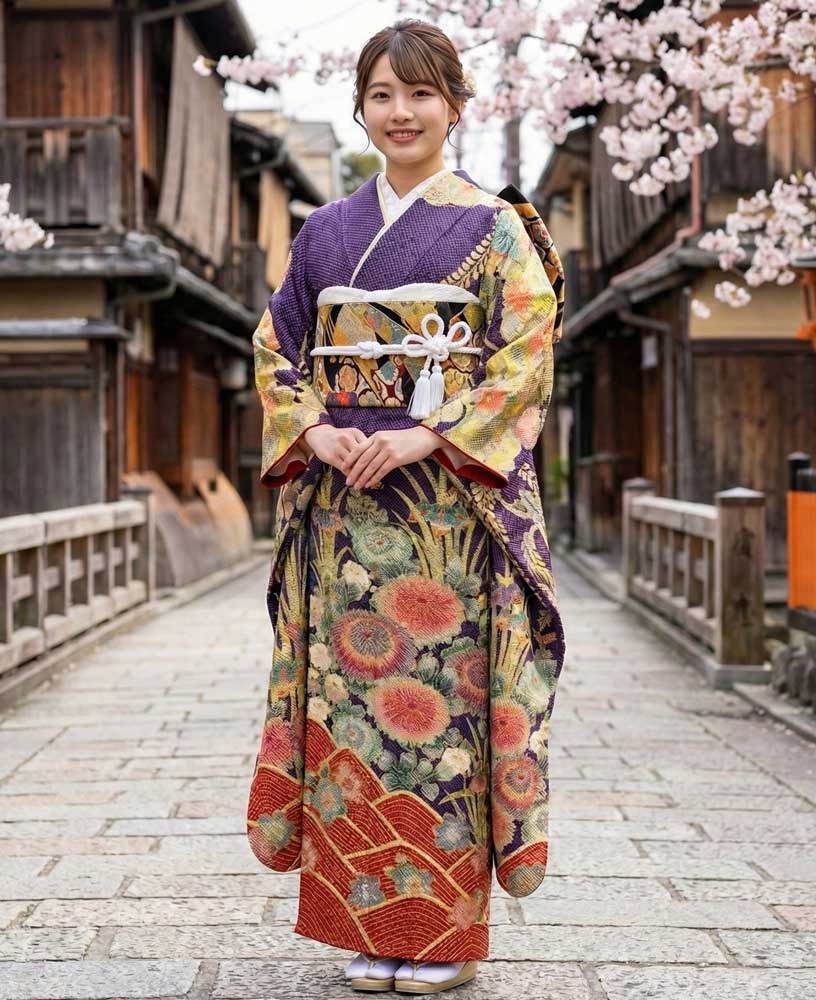 藤娘きぬたや 総絞り振袖 紫01