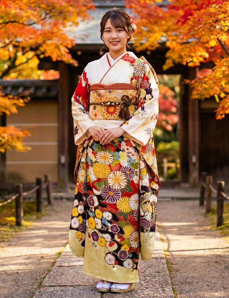 十日町友禅 -振袖 – 白06