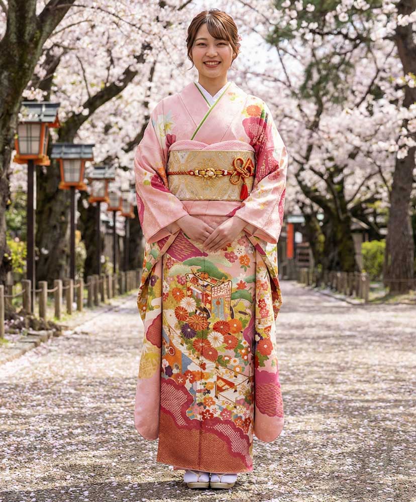 十日町友禅 -振袖 – ピンク01