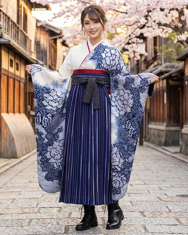 卒業式袴 x 振袖 – レンタル – 紫03