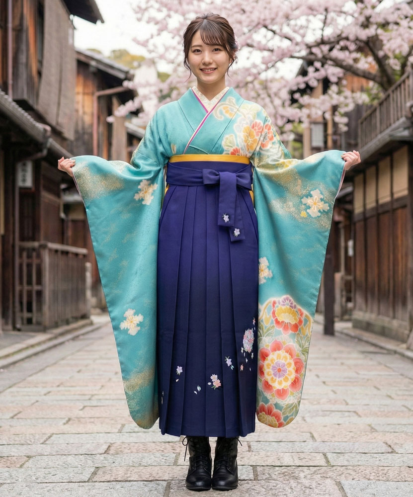 卒業式袴 x 振袖 – レンタル – 紫紺02