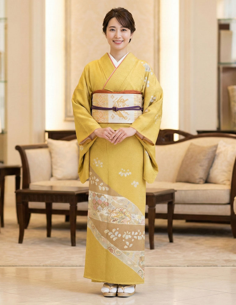 京友禅 訪問着「松井 佚鴦」黄