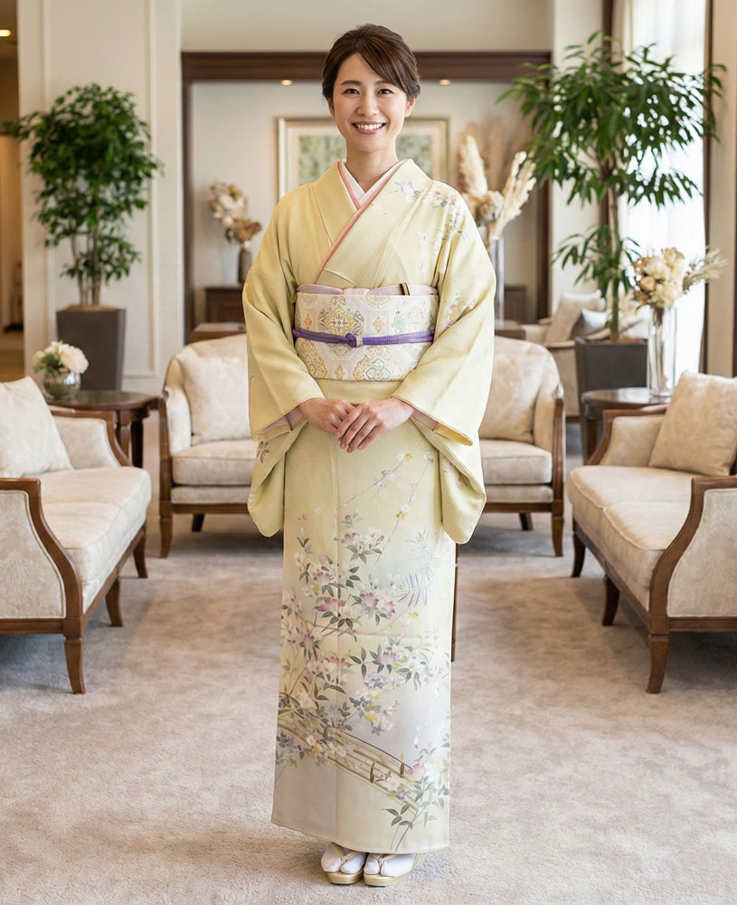 京友禅 訪問着「松本 健一」黄01