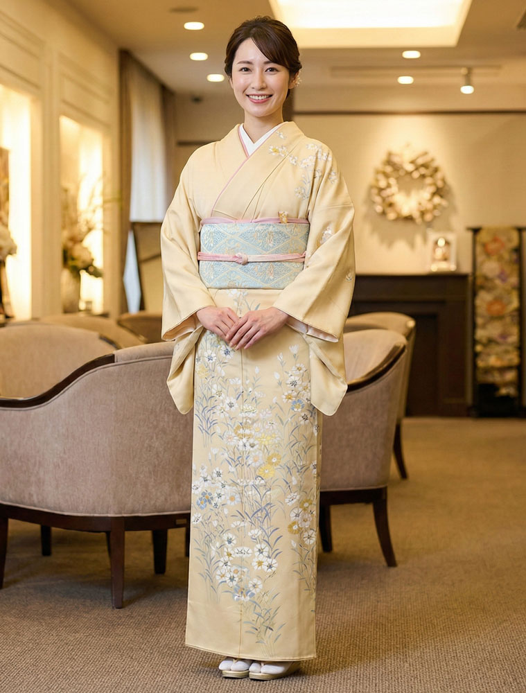 京友禅 訪問着「松本 健一」黄02