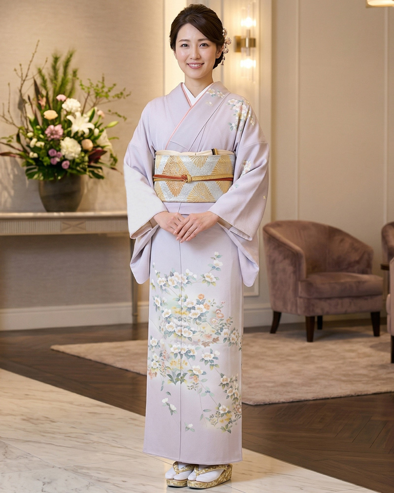 京友禅 訪問着 紫02