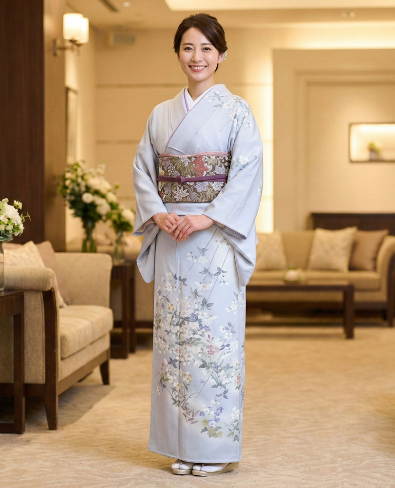 京友禅 訪問着 水色02