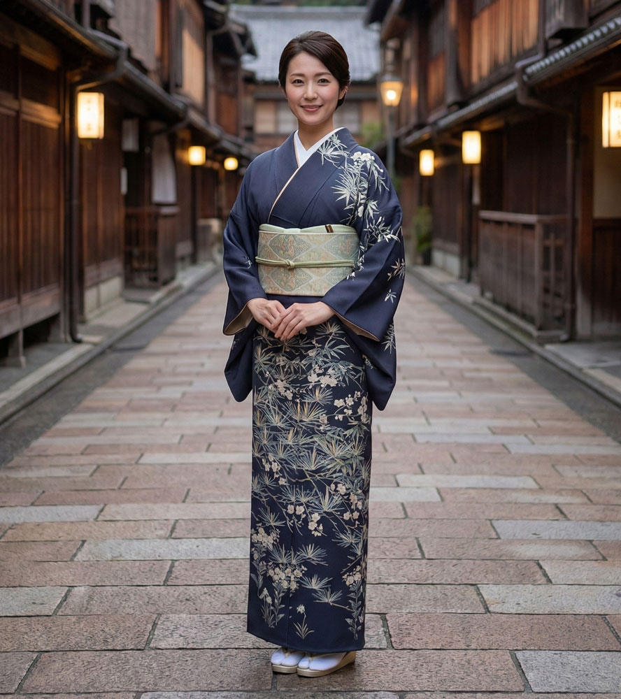 京友禅 訪問着 グレー03