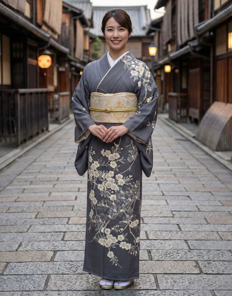 京友禅 訪問着「松本 健一」グレー01