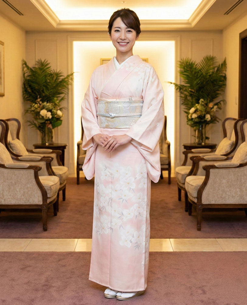 京友禅 訪問着 ピンク01
