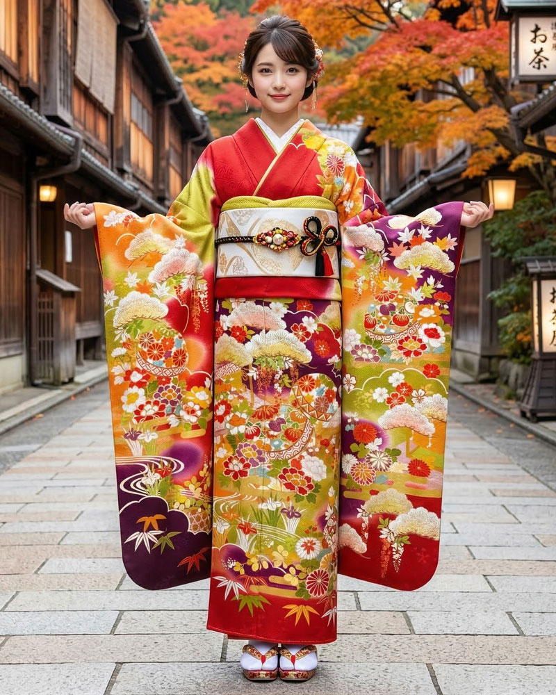 十日町友禅 -振袖 – 赤03