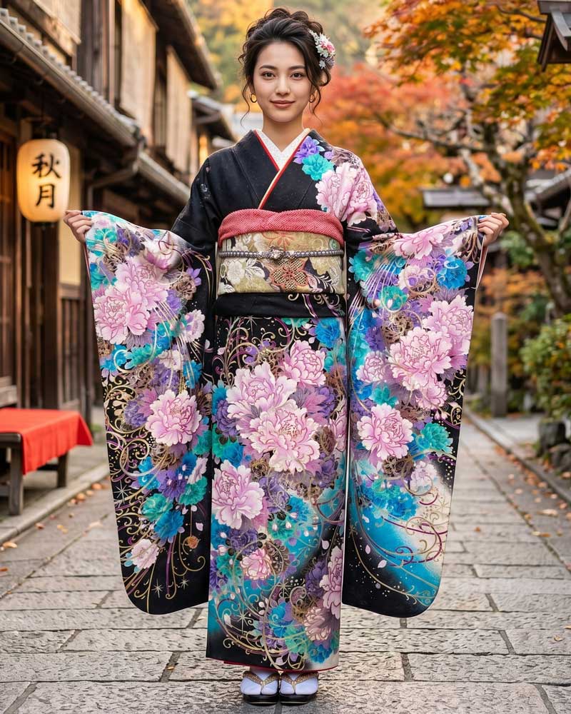 レンタル振袖 -黒09