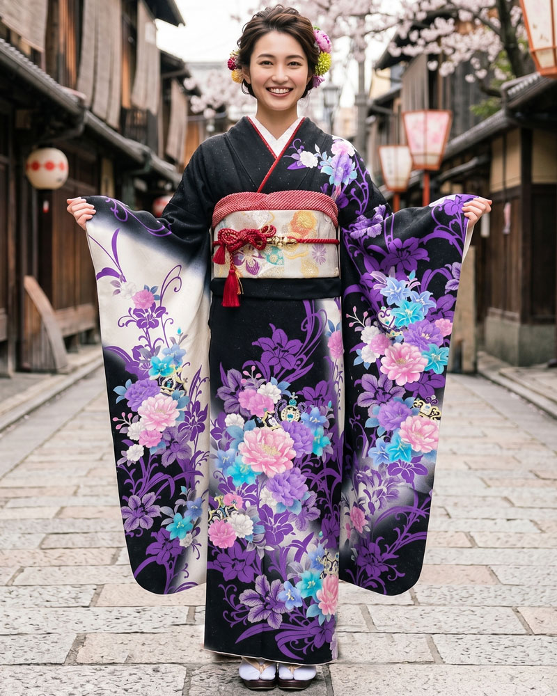 レンタル振袖 -黒12