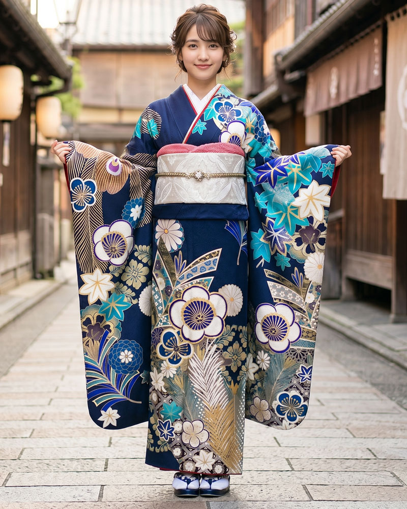レンタル振袖 – 紺05