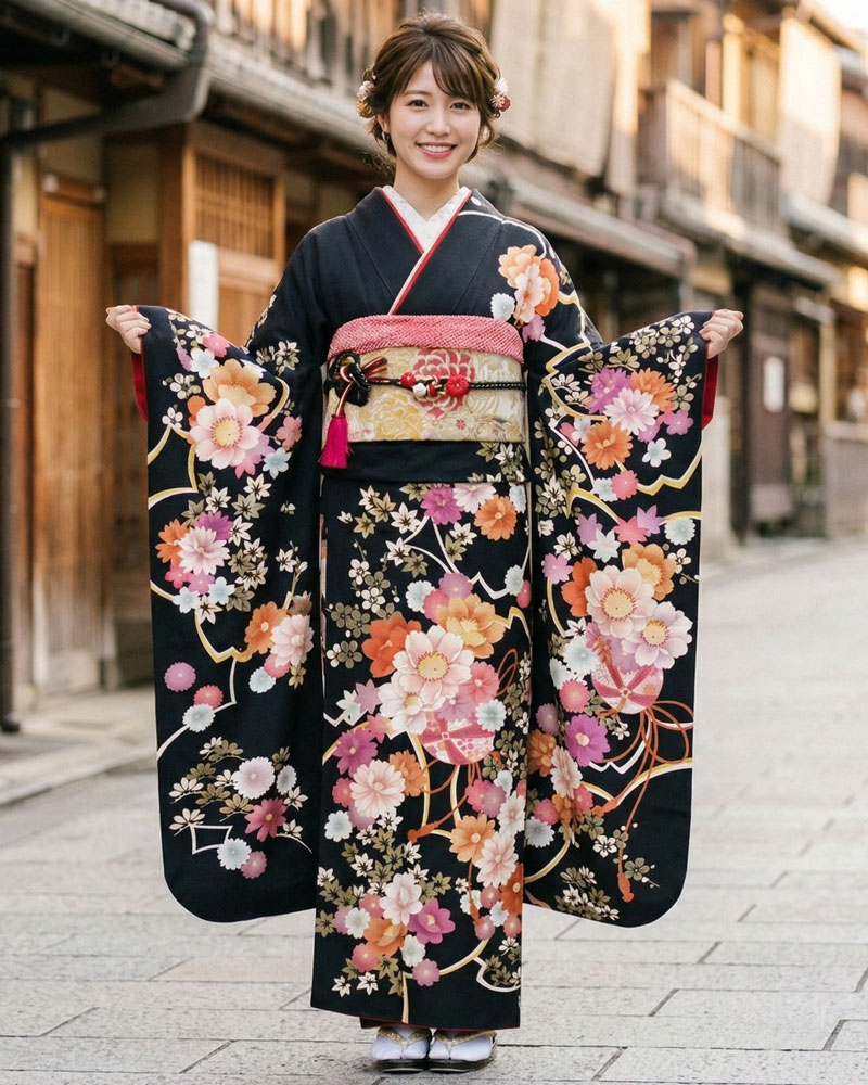 レンタル振袖 -黒08