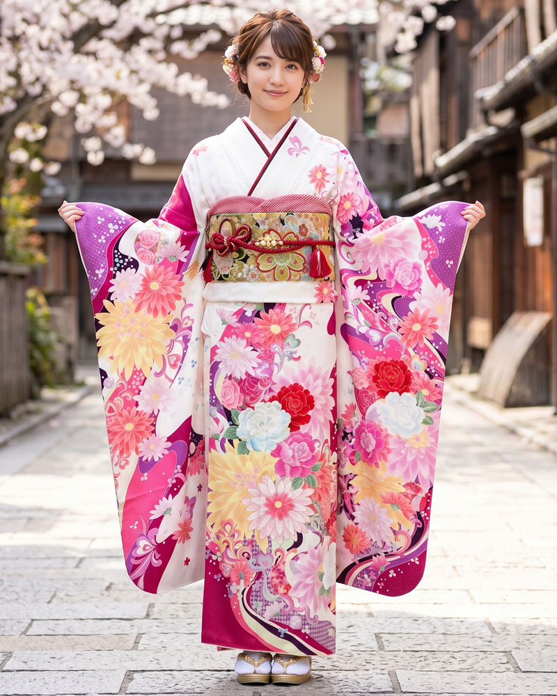 レンタル振袖 – 白08