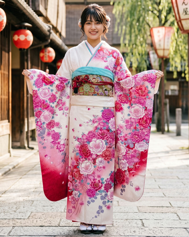 レンタル振袖 – 白09