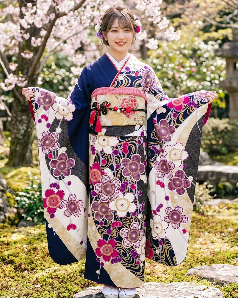 レンタル振袖 – 紺09