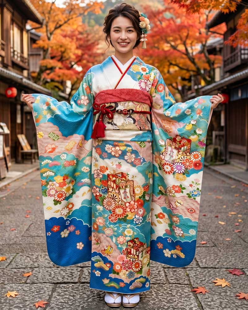 レンタル振袖 – 水色14