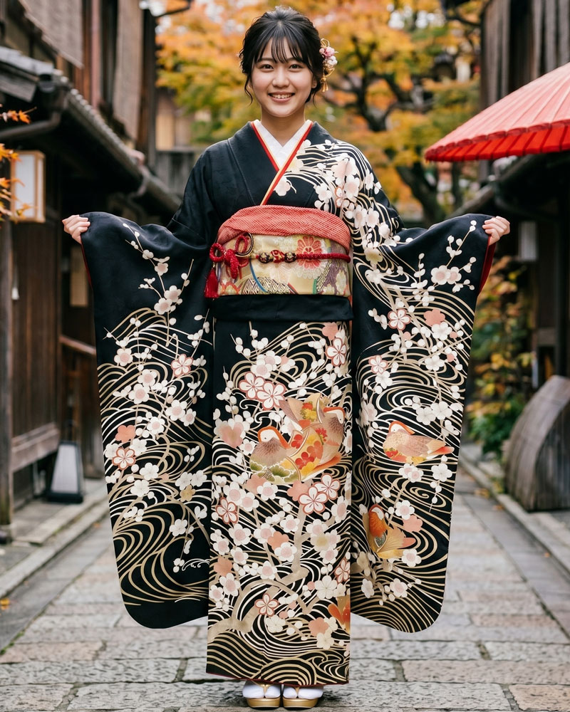 レンタル振袖 -黒14