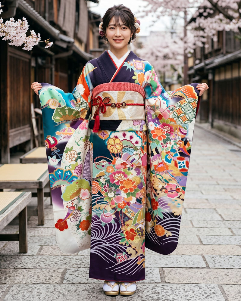 レンタル振袖 -黒15