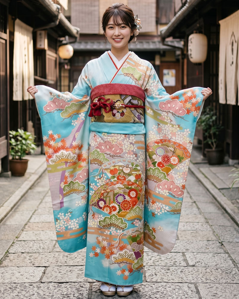 レンタル振袖 – 水色15