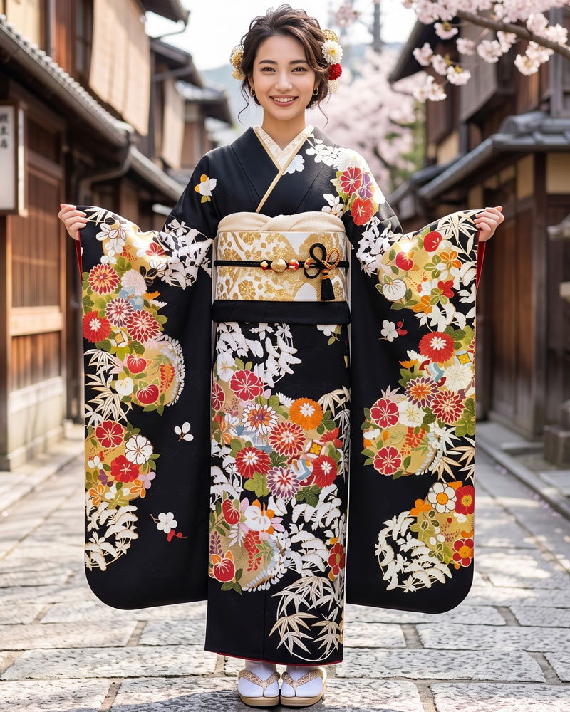 京友禅 – 振袖 – 黒