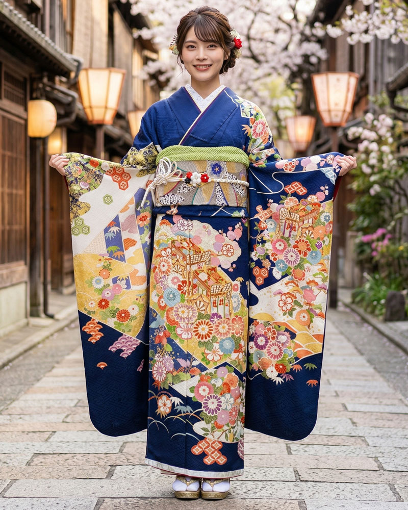 レンタル振袖 – 紺12