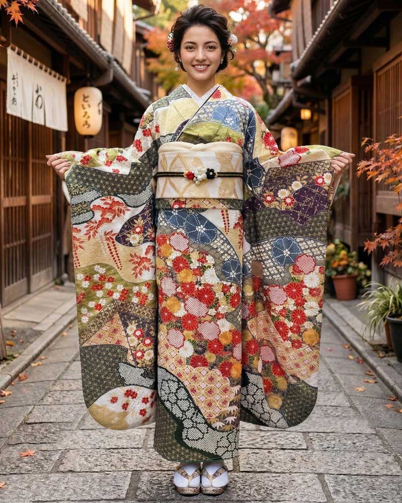 レンタル振袖 – 白18